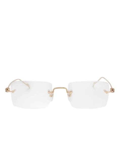 cartier gold frame glasses|cartier rectangular rimless glasses.